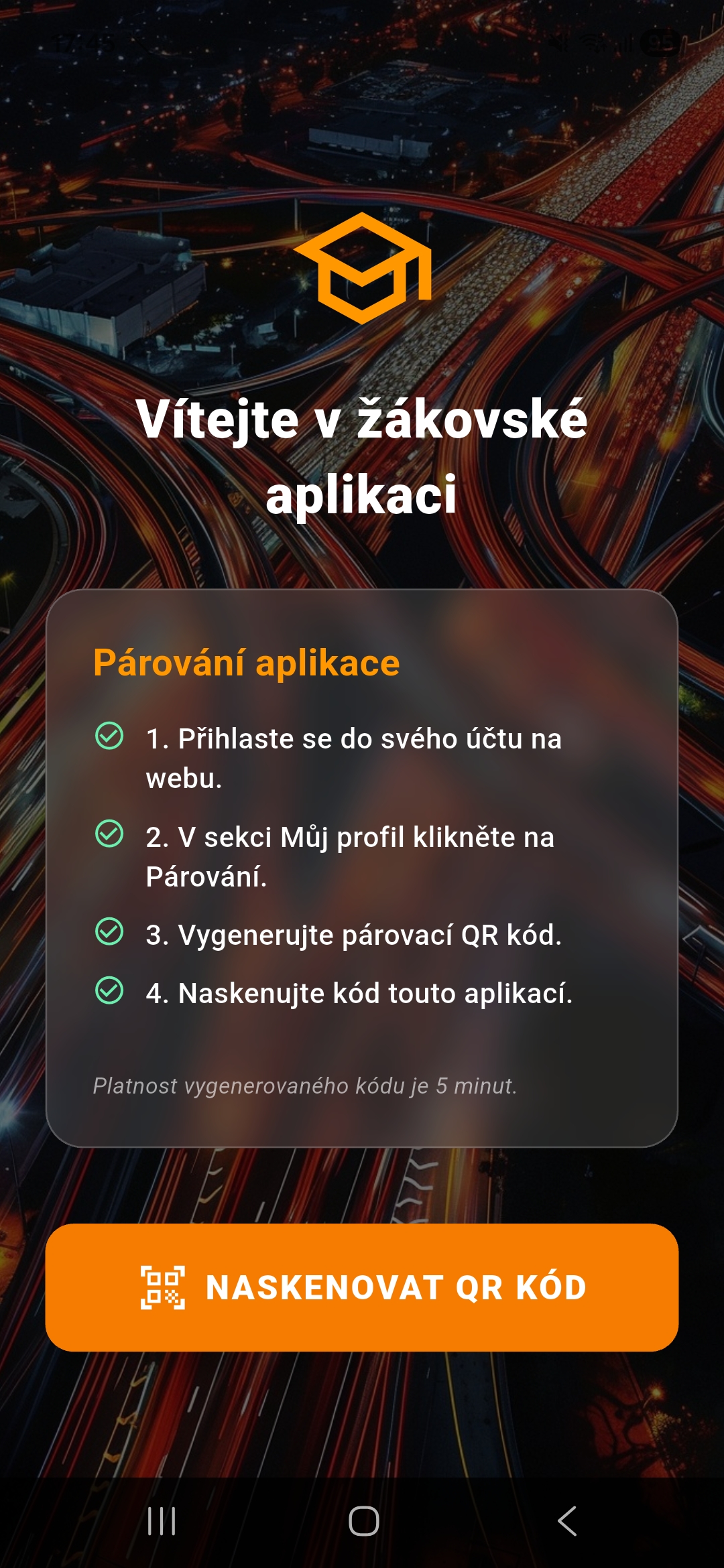 QR párování žáka