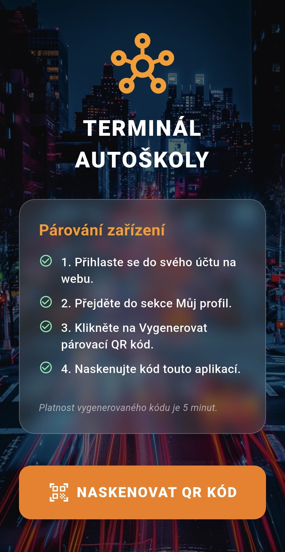 Velitelská aplikace - Jízda
